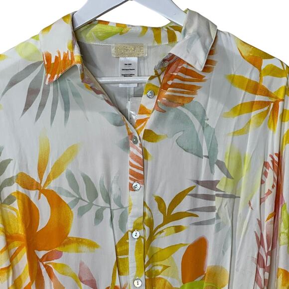 L*Space 2 Piece Pacifica Tunic & Mia Beach Cover-Up Leaf Print Women's Small NWT - Picture 6 of 16